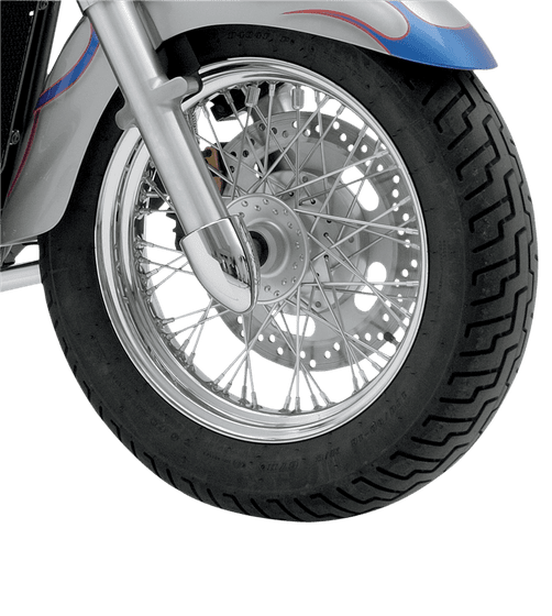 XVS 1300 A MIDNIGHT STAR (2007 - 2017) chrome fork bottom cones with axle nut covers | BARON