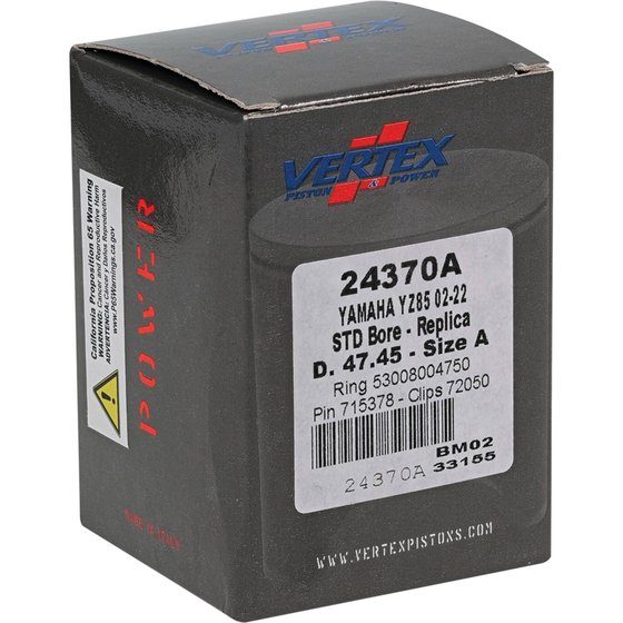 YZ 85 (2002 - 2023) cast replica piston kit | Vertex