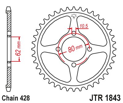 TT R 125 (2002 - 2022) steel rear sprocket | JT Sprockets