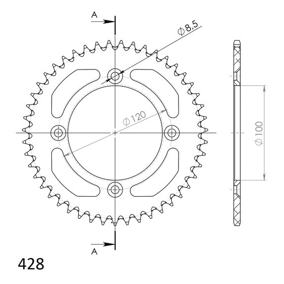 YZ 85 (2002 - 2021) supersprox alu rear sprocket su/ya rm80/85/yz80/85 blue  47 | Supersprox