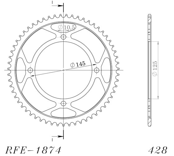 XVS 125 DRAG STAR (2000 - 2004) supersprox / jt rear sprocket 1874.59 | Supersprox