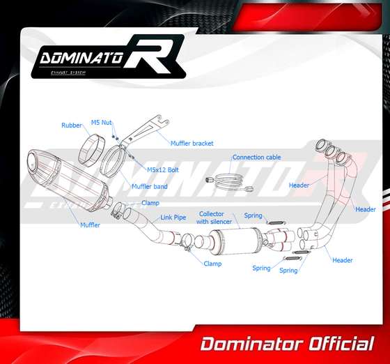 FZ 09 (2021 - 2023) full exhaust system ex hp5 | Dominator