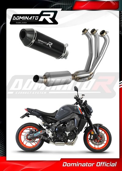 FZ 09 (2021 - 2023) full exhaust system silencer hp3 black | Dominator