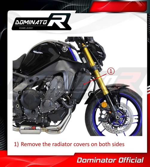 FZ 09 (2021 - 2023) full exhaust system silencer hp3 black | Dominator