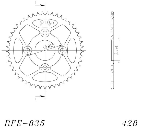 RD 125 LC (1982 - 1985) supersprox / jt rear sprocket 835.46 | Supersprox