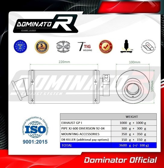 XJ 600 S DIVERSION (1992 - 2004) exhaust silencer gp1 | Dominator