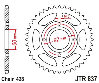 RD 200 D DX (1978 - 1981) steel rear sprocket | JT Sprockets