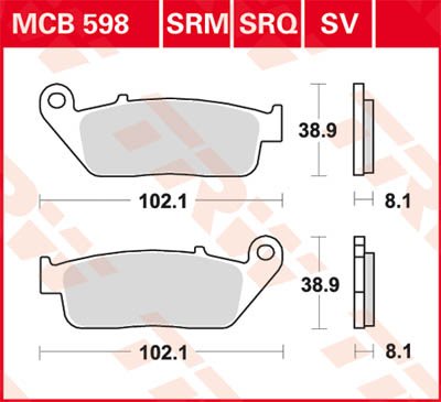 WR 125 R (2009 - 2016) allround organic standard brake pad | TRW