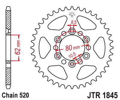 BW 200 (1985 - 1988) steel rear sprocket | JT Sprockets