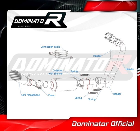 FZ 09 (2021 - 2023) full exhaust system ex gp3 low level | Dominator