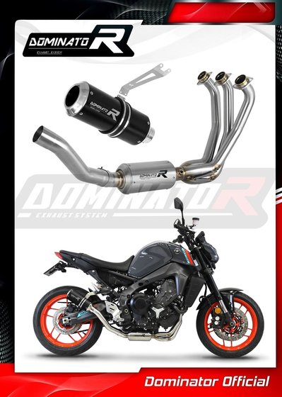 FZ 09 (2021 - 2023) full exhaust system silencer gp black | Dominator