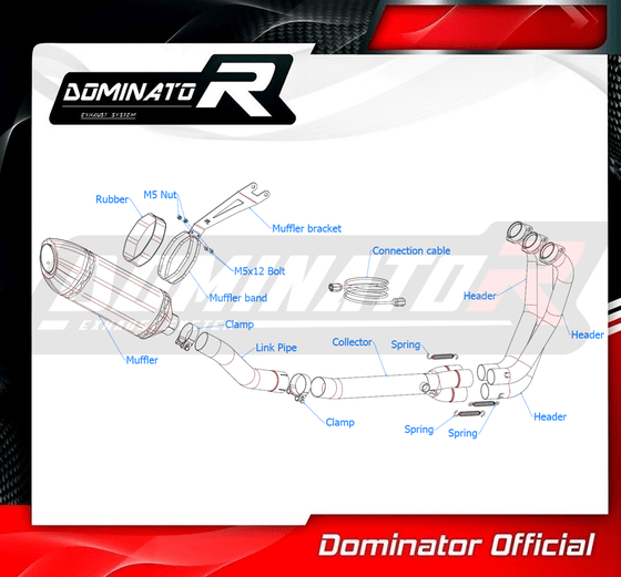 FZ 09 (2021 - 2023) full exhaust system hp5 black | Dominator