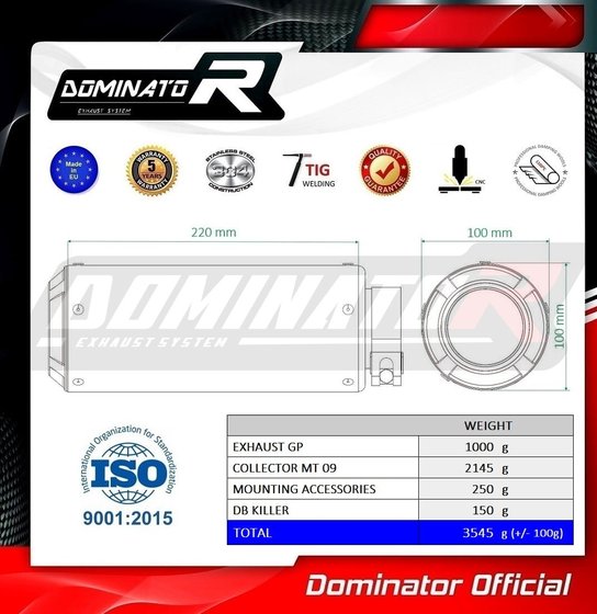 FZ 09 (2021 - 2023) full exhaust system gp + db killer | Dominator