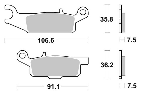 YFM 550 GRIZZLY (2009 - 2016) brakepads sintered offroad | SBS