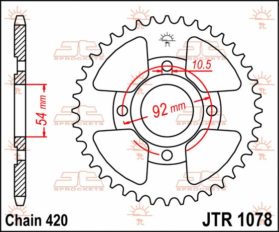 TZR 50 (1996 - 2012) rear sprocket 60 tooth pitch 420 black | JT Sprockets