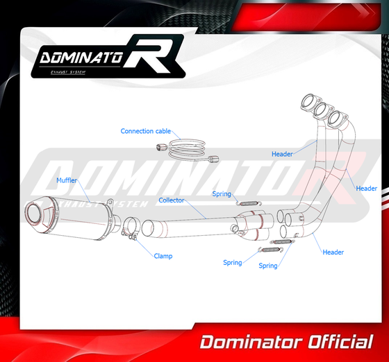 FZ 09 (2021 - 2023) full exhaust system hp3 low level + db killer | Dominator