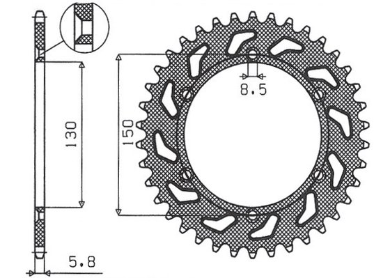 YZF R15 (1999 - 2020) rear sprocket | SUNSTAR SPROCKETS