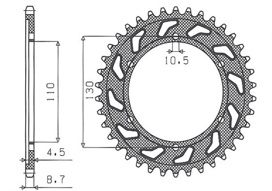 FZ1 S FAZER (2001 - 2013) rear steel sprocket - 43 teeth, 530 pitch | SUNSTAR SPROCKETS