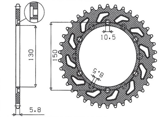 WR 250 F (2011 - 2021) rear steel sprocket - 47 teeth, 520 pitch | SUNSTAR SPROCKETS