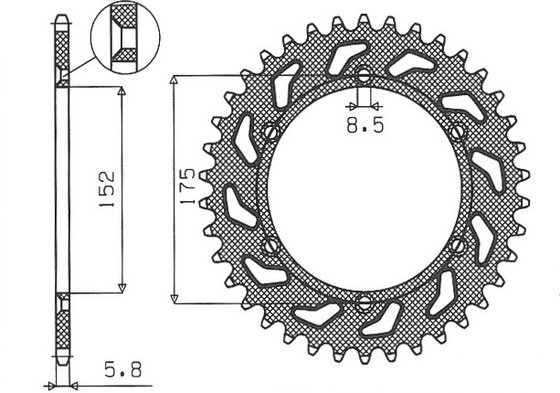 TT 600 (1983 - 1991) rear steel sprocket - 50 teeth, 520 pitch | SUNSTAR SPROCKETS