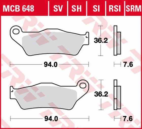 TT 600 RE (2004 - 2004) organic brake pad for scooter - 125 | TRW