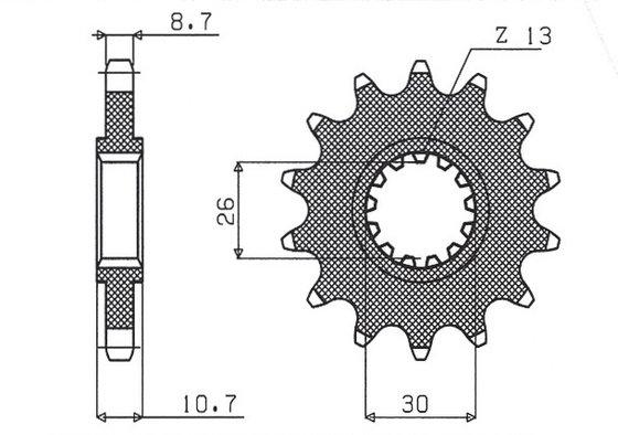 YZF R1 (2004 - 2014) 17t 530 pitch black steel front replacement sprocket | SUNSTAR SPROCKETS