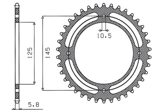 XTZ 660 TENERE (1991 - 1998) rear steel sprocket - 47 teeth, 520 pitch | SUNSTAR SPROCKETS