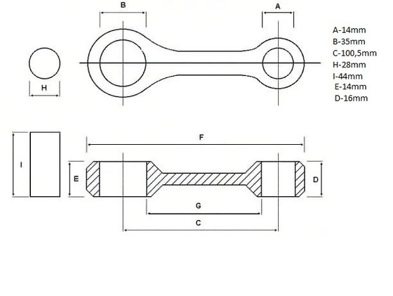 YZF R 125 (2008 - 2016) piston rod | NAMURA