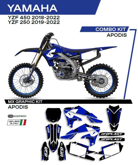 YZ 250 F (2019 - 2023) ufo graphic kit yz 250f 2019- /450 2018- apodis black | UFO