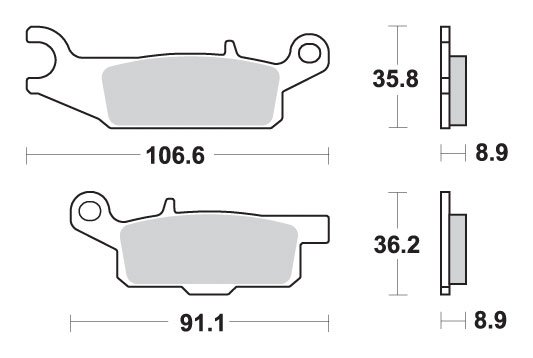 YFM 250 R RAPTOR (2009 - 2014) brakepads sintered offroad | SBS