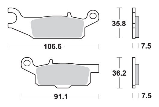 YFM 700 GRIZZLY (2007 - 2017) brakepads sintered offroad | SBS