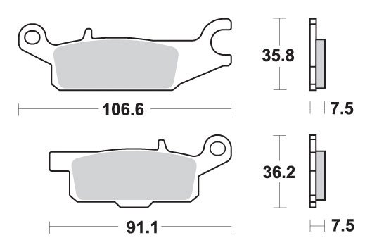 YFM 250 R RAPTOR (2009 - 2014) brakepads sintered offroad | SBS