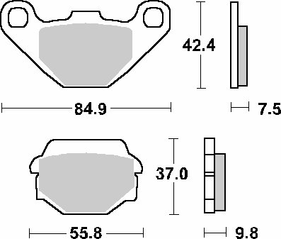 YFM 90 RAPTOR (2009 - 2015) brakepads ceramic | SBS