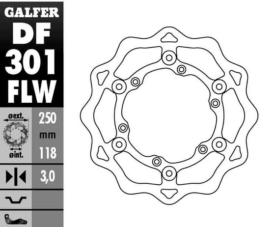 WR 250 F (2003 - 2007) float wave brake rotor | GALFER