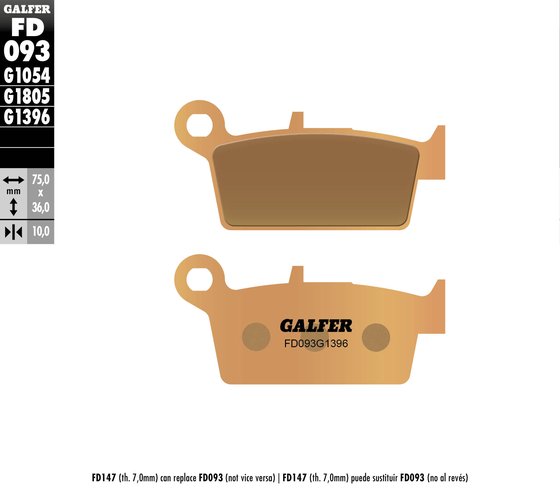 WR 426 F (2001 - 2002) street sinter brake pad | GALFER