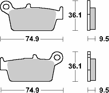 YZ 400 F (1999 - 1999) brakepads racing sintered | SBS