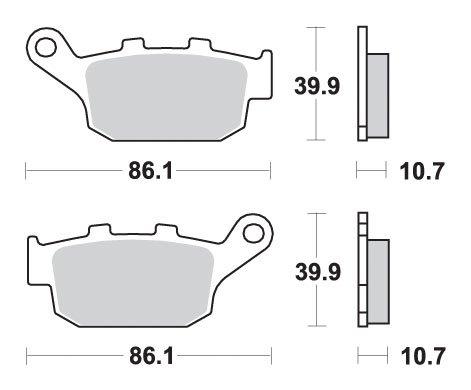 FZ6 R (2009 - 2014) brakepads sintered rear | SBS