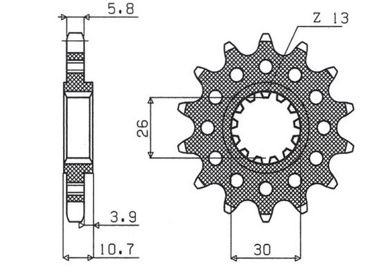 FZ1 S FAZER (2001 - 2014) 16t 520 pitch black steel front replacement sprocket | SUNSTAR SPROCKETS