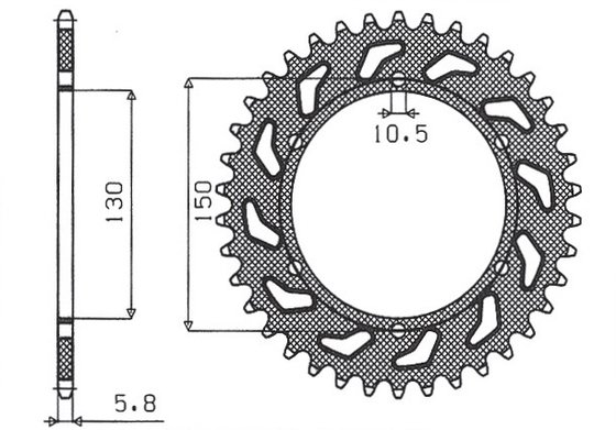 FZ6 R (2008 - 2018) rear steel sprocket - 45 teeth, 520 pitch | SUNSTAR SPROCKETS