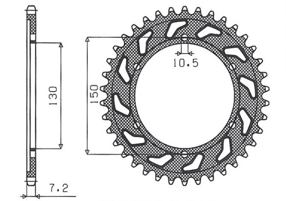 FZ 8 S FAZER (2010 - 2016) rear steel sprocket - 47 teeth, 525 pitch | SUNSTAR SPROCKETS