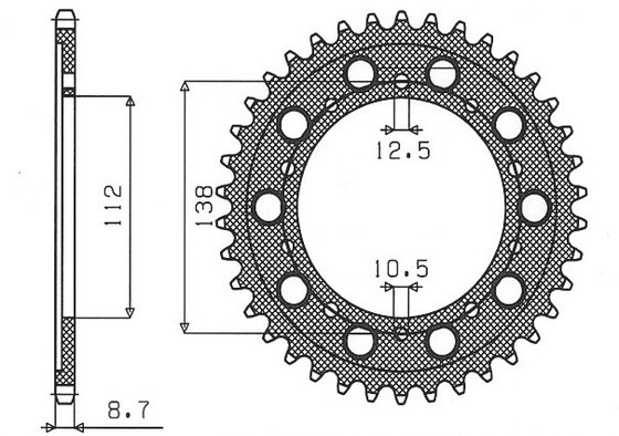 YZF R6 (1999 - 2002) rear steel sprocket - 43 teeth, 530 pitch | SUNSTAR SPROCKETS