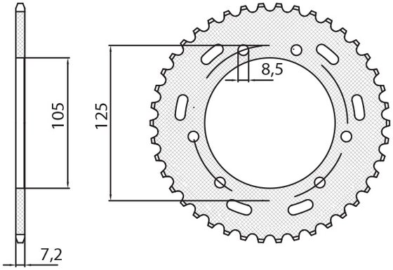 XT 125 X (2005 - 2009) 428 50t steel rear sprocket | SUNSTAR SPROCKETS