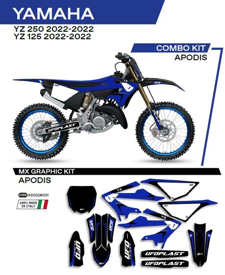 YZ 125 (2022 - 2022) ufo graphic kit yz 125/250 2022- apodis black | UFO