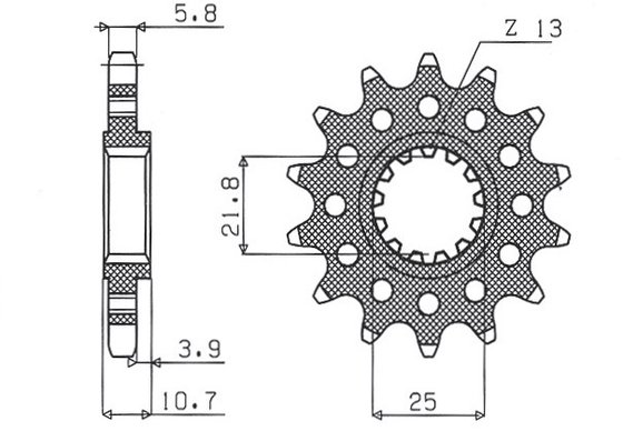 FZ 6 N (2004 - 2008) 16t 520 pitch black steel front replacement sprocket | SUNSTAR SPROCKETS