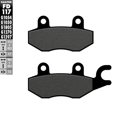 TZR 50 (1997 - 2002) semi-metal brake pad | GALFER