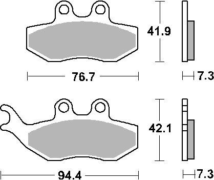 TZR 50 (2003 - 2004) brakepads ceramic (774hf) | SBS