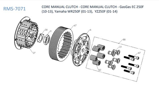 YZ 250 FX (2015 - 2019) rekluse core manual clutch - gas gas/yamaha | REKLUSE