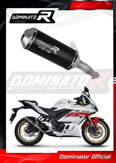 YZF R3 (1970 - 2022) exhaust silencer muffler ov black | Dominator