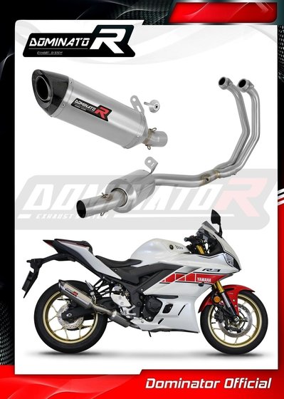 YZF R3 (1970 - 2022) full exhaust system ex silencer hp8 | Dominator