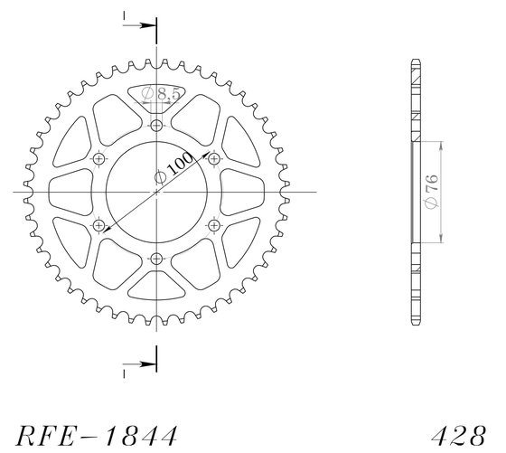 MT 125 (2008 - 2018) supersprox galinė žvaigždutė 1844.48 | Supersprox